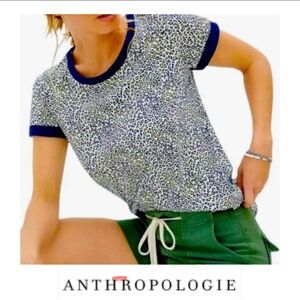 Anthropologie T.la Leopard Ringer Tee